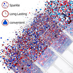 SYPAFG macro of star sequins and chunky glitter for dramatic shine