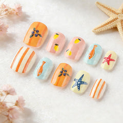 SYPAFG striped accent nail detail offering bold contrast and glossy shine