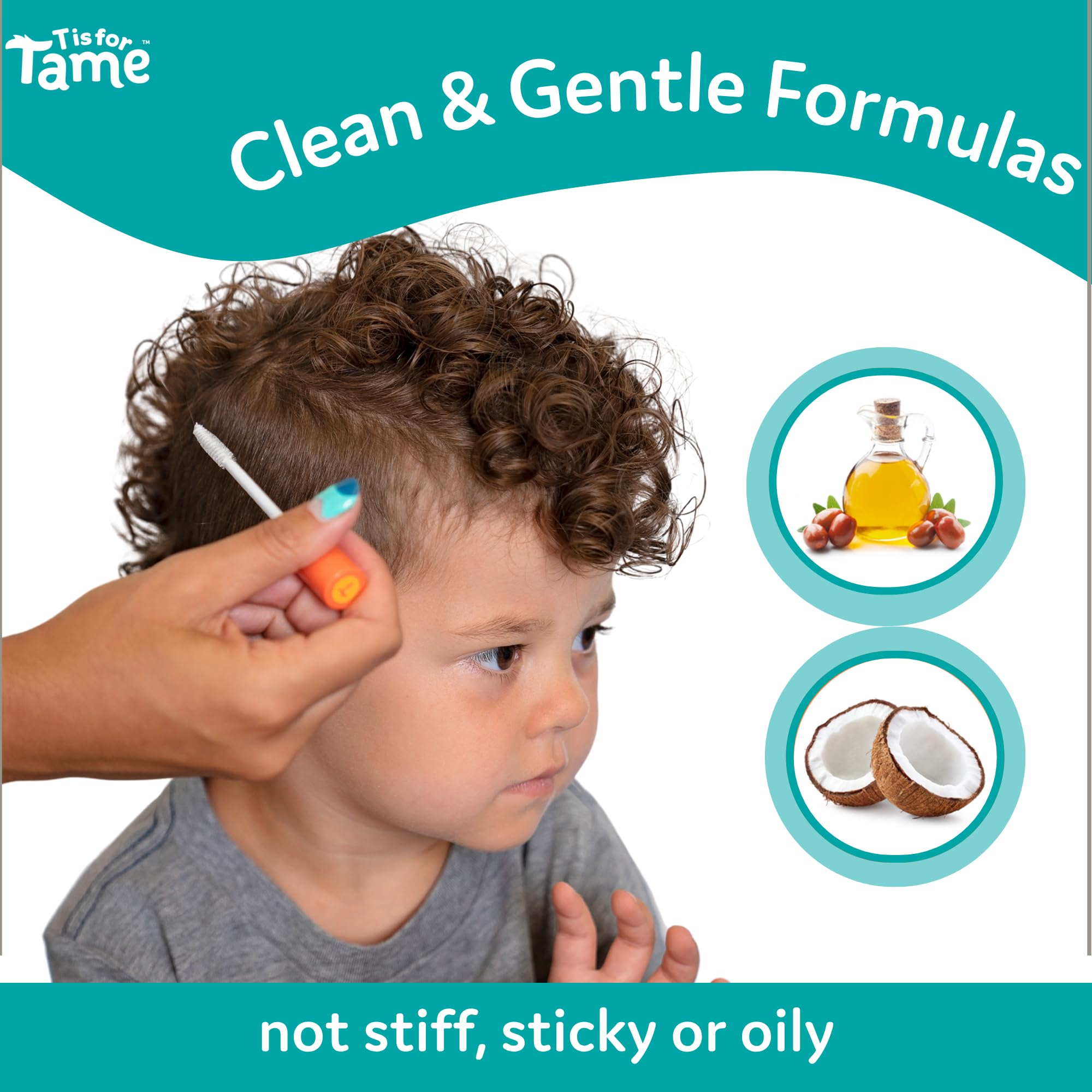 T is for Tame in use on toddler hair calming flyaways for neat edges
