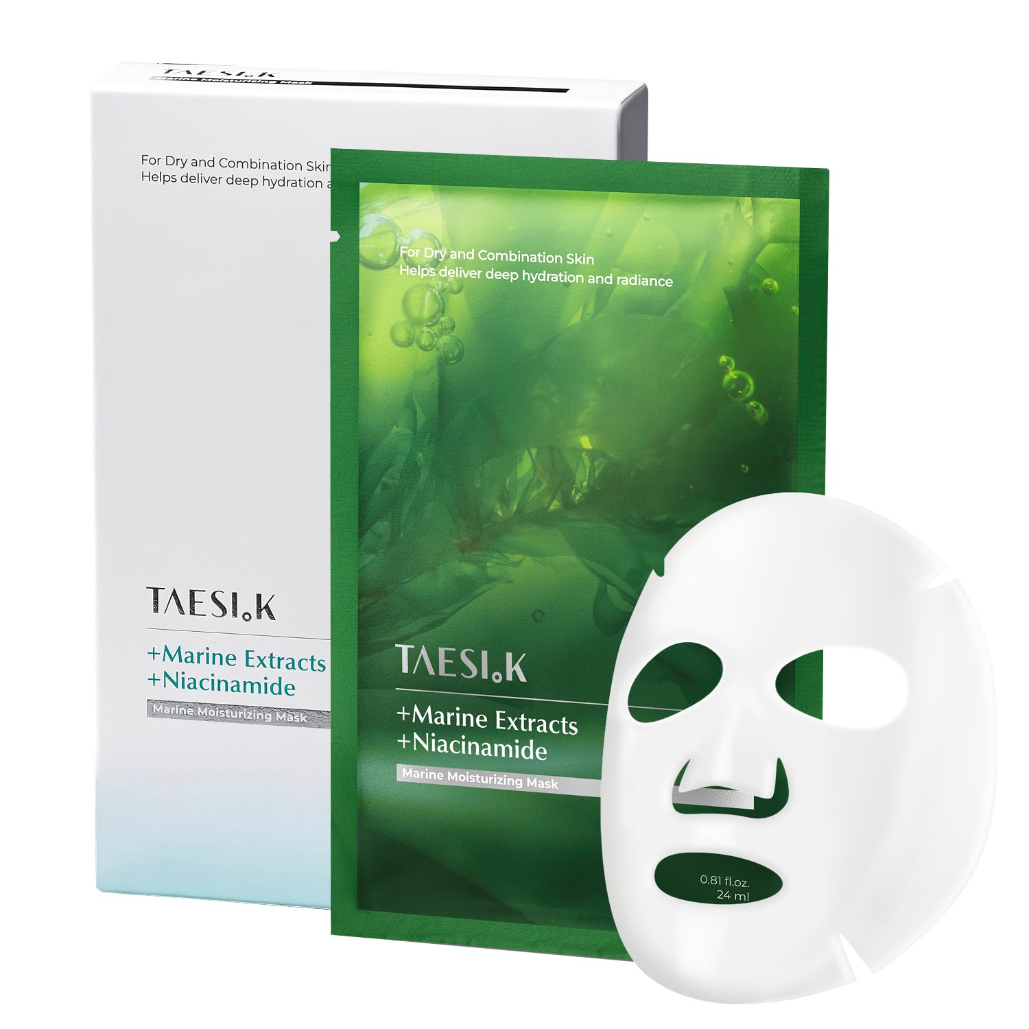 TAESI.K front packaging showing mask box and branding for easy identification and quick purchase