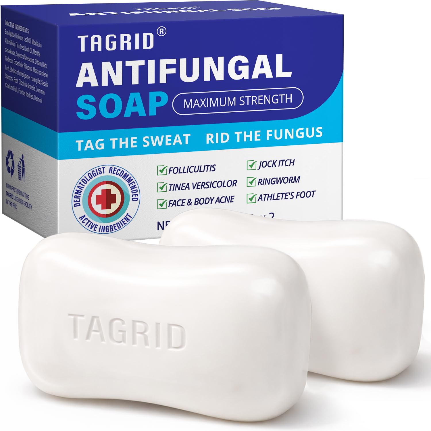 TAGRID front bar packaging showing product and calming colors for confidence