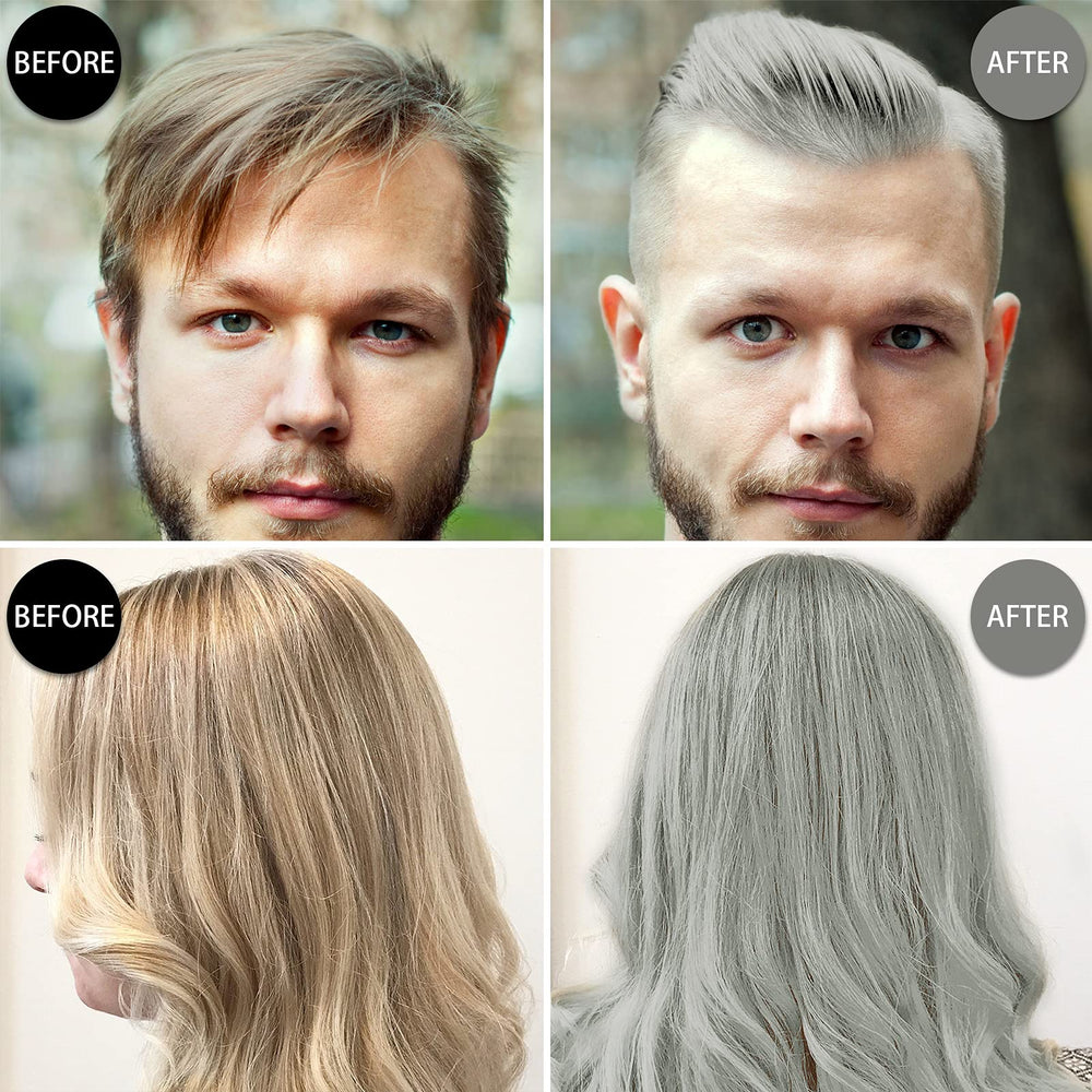 TailaiMei before and after hair showing instant visible silver-gray effect