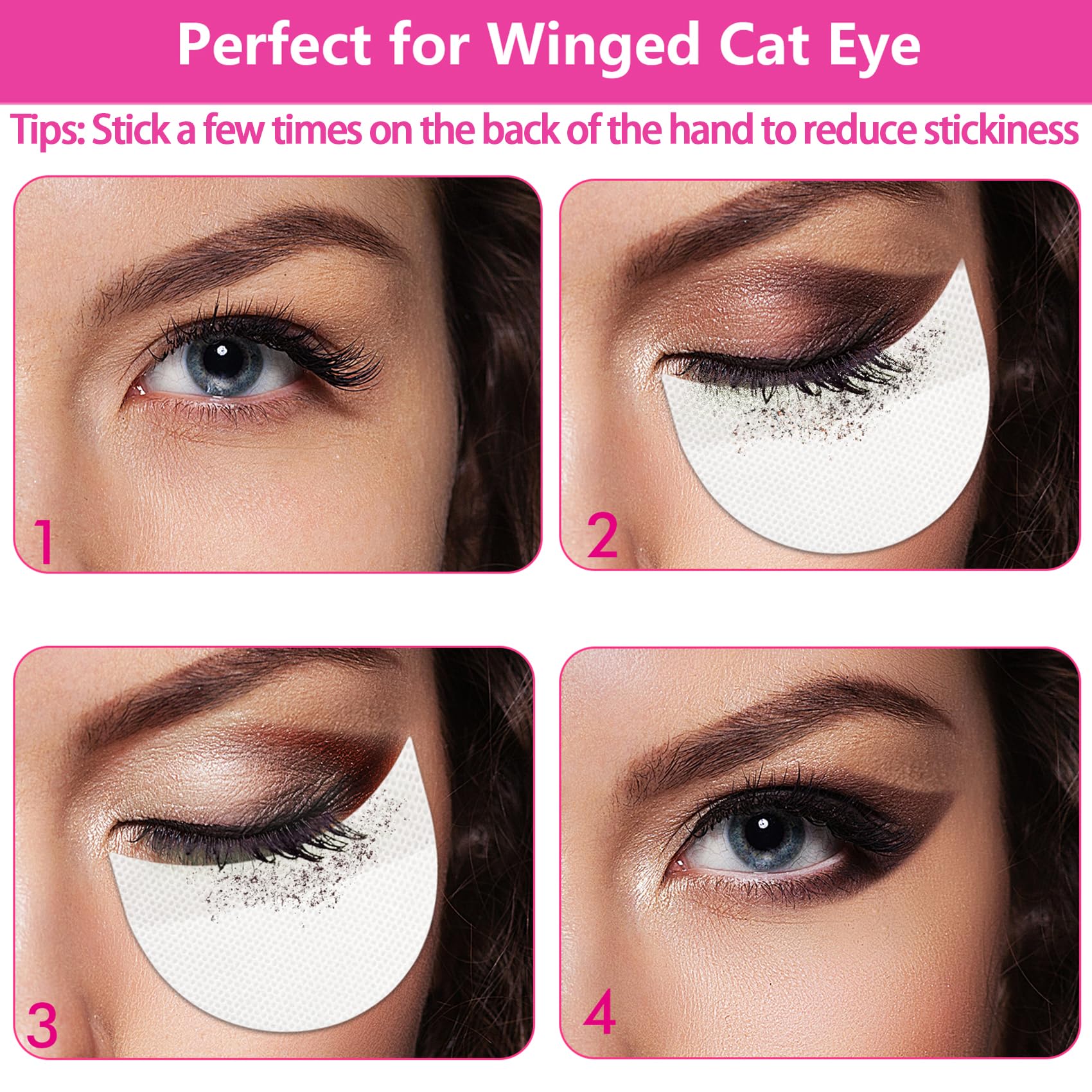 TailaiMei close-up of half-moon shield shape for precise winged eyeliner edges