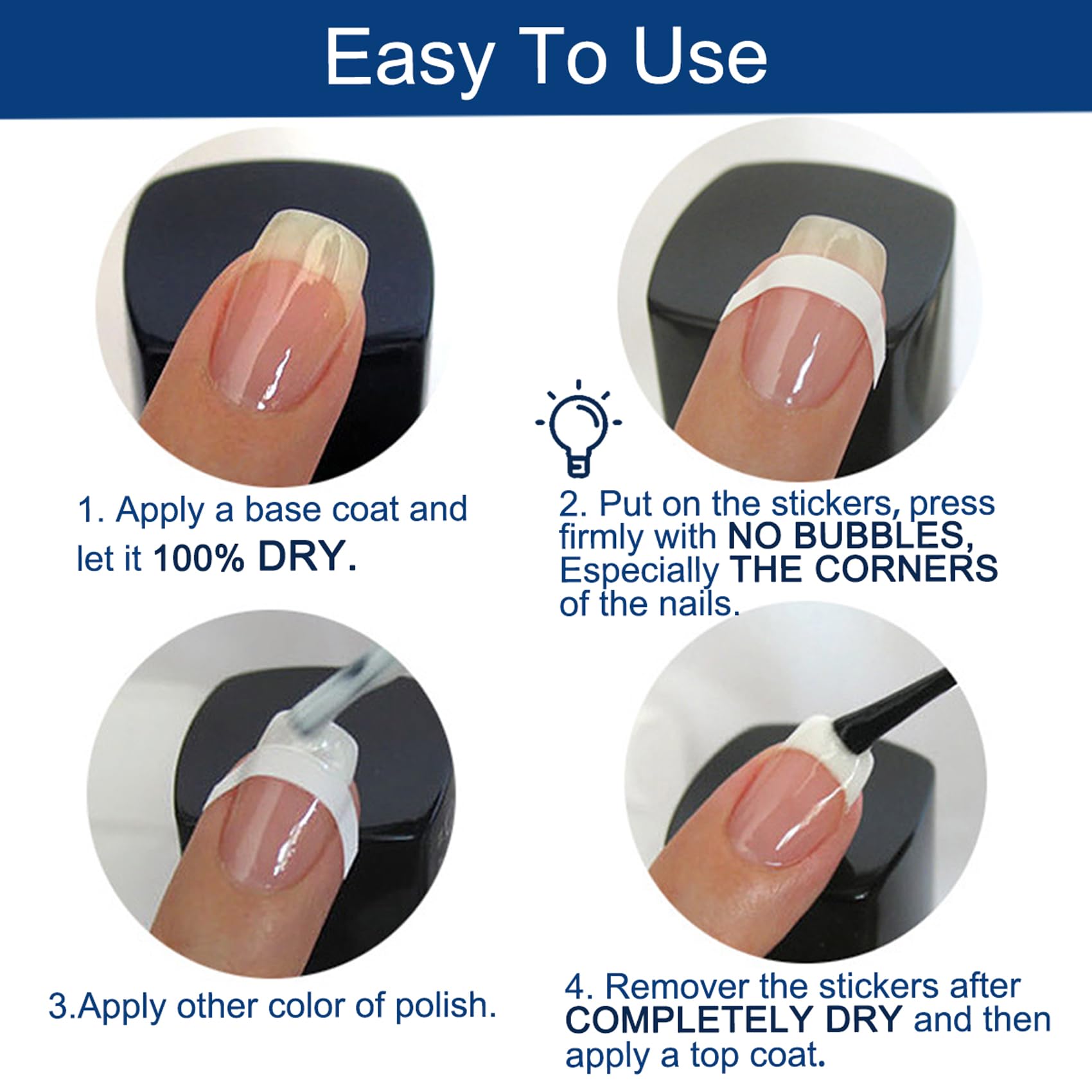 TailaiMei sticker applied on nail illustrating easy application benefit