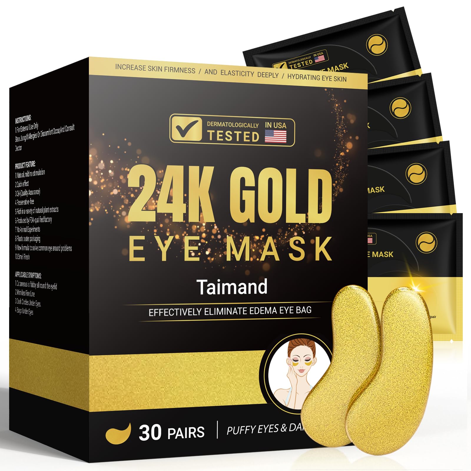 Taimand front packaging showing 30 pairs and benefits