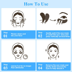 Taimand patches applied under eye demonstrating cooling, soothing effect