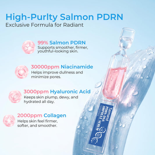 Taimand open ampoule pouring serum demonstrating precise single-use dosing