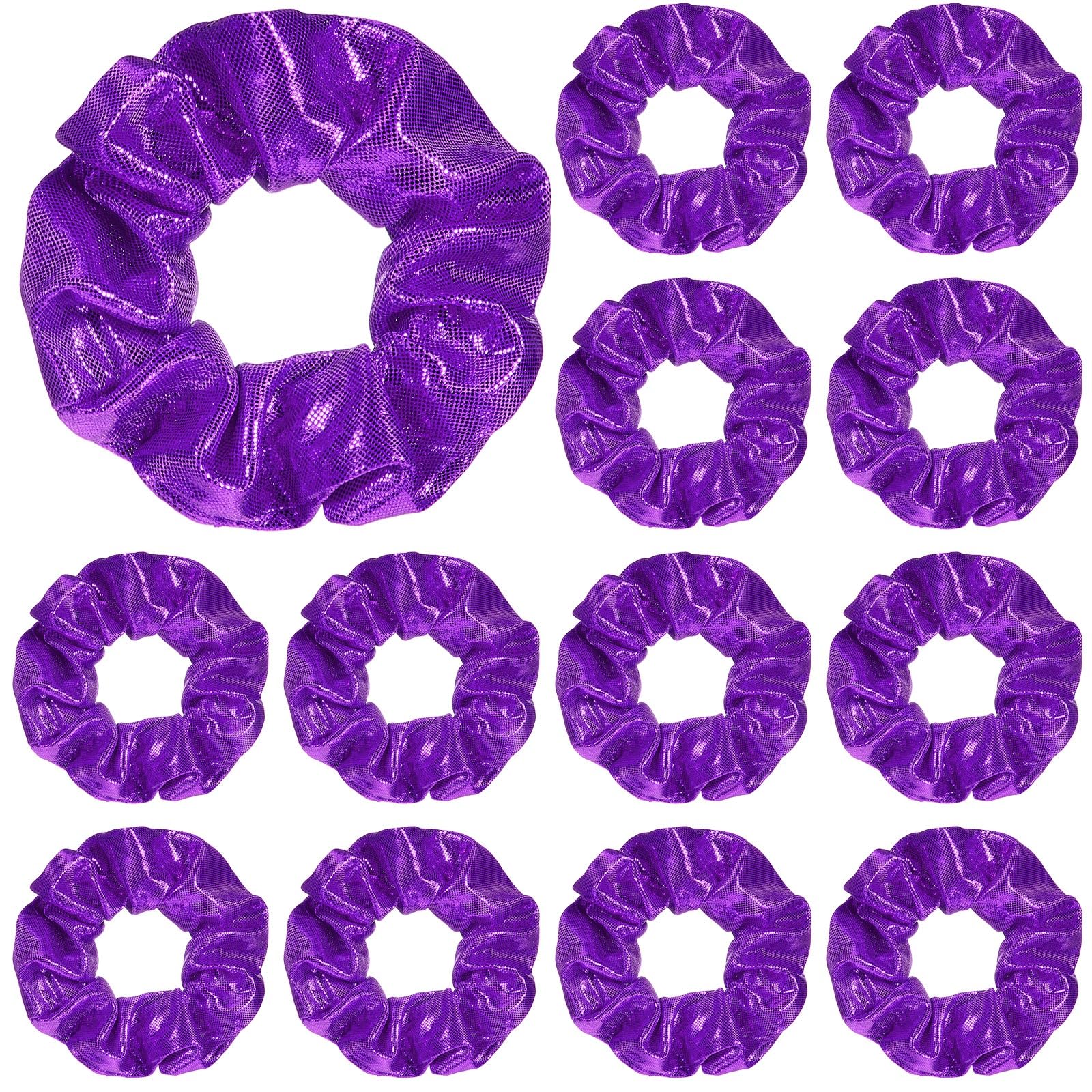 Taiyin front pack of purple scrunchies showing quantity and vibrant color benefit