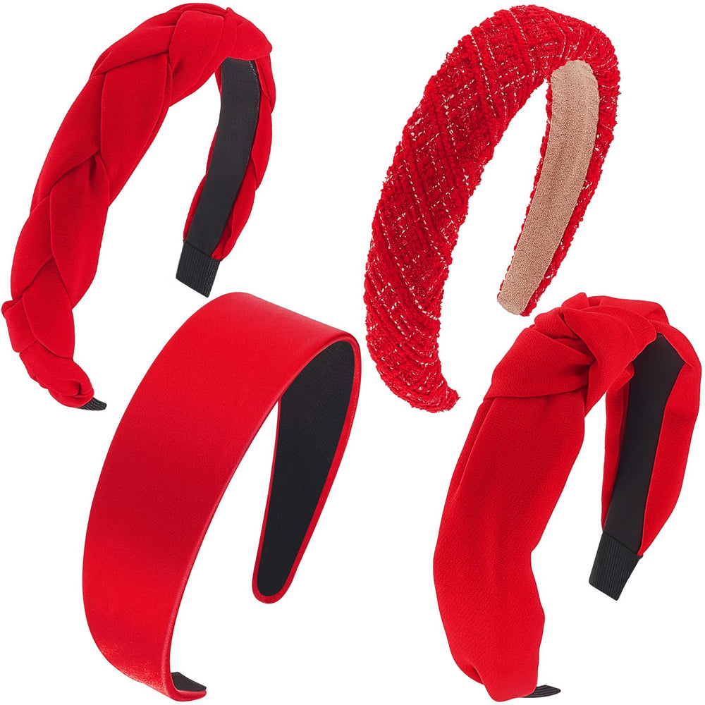 Taiyin red headbands front view showing four styles and color benefits