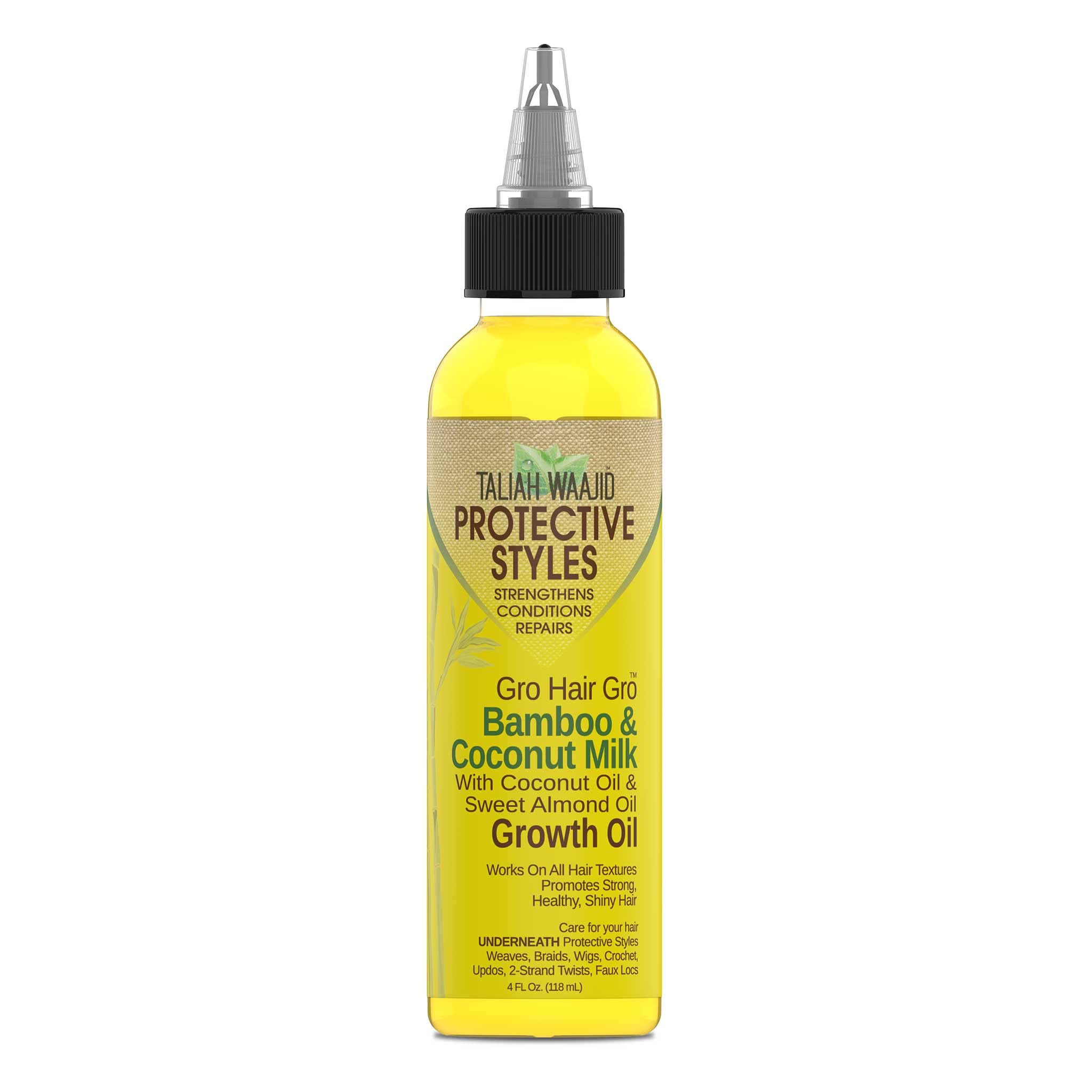 Taliah Waajid in-use lifestyle scene applying oil to scalp for nourishment and improved manageability