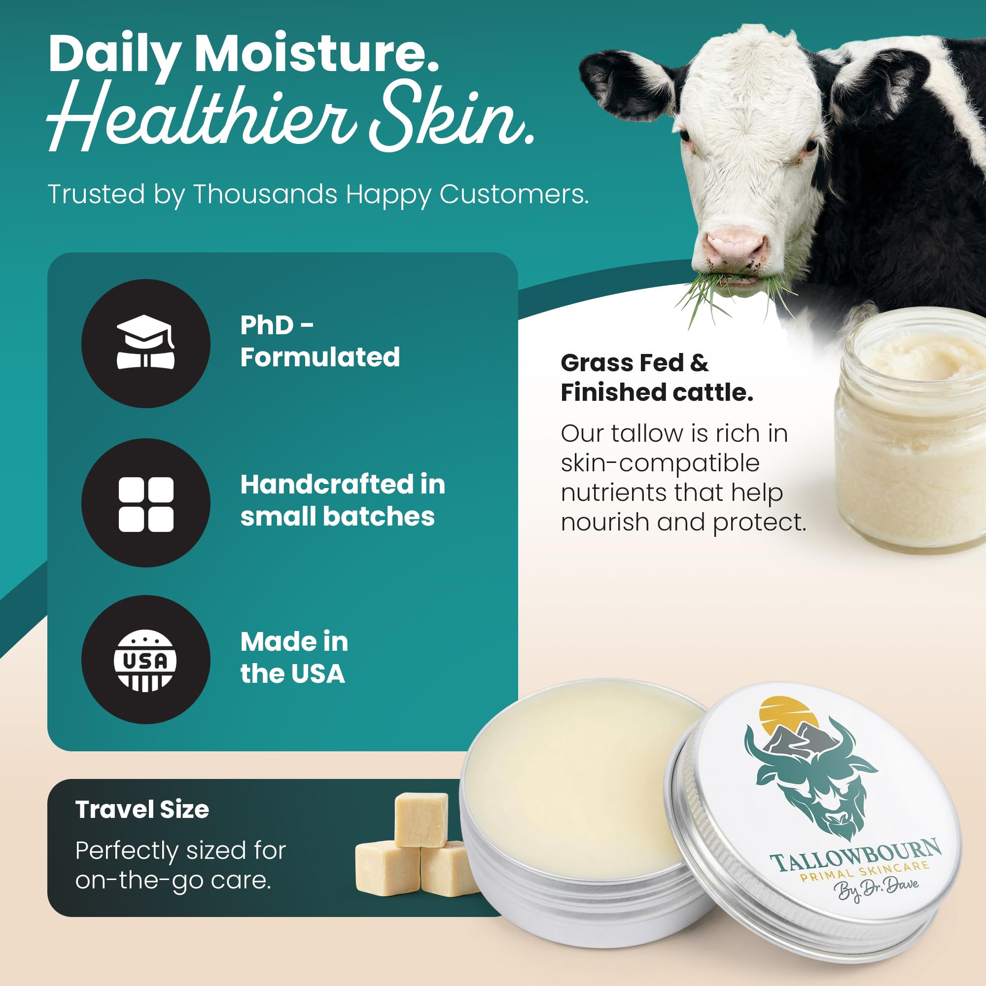 Tallowbourn balm open showing smooth texture and nourishing consistency for dry skin relief