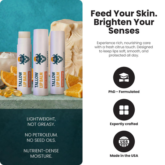 Tallowbourn tube close-up showing smooth balm texture and easy glide for hydration