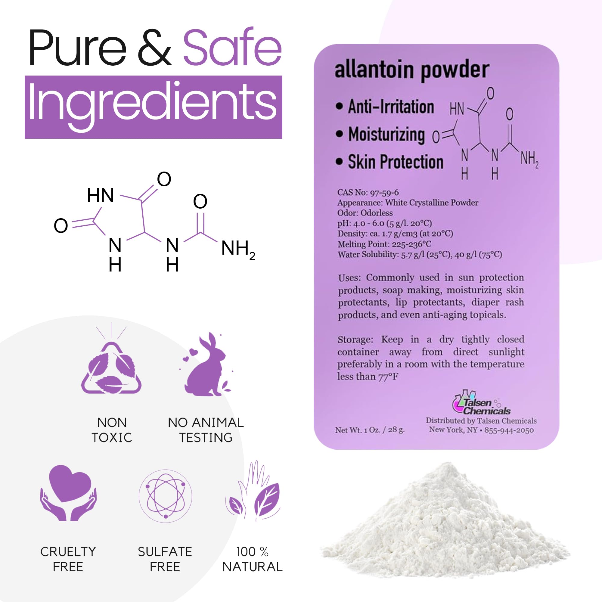 Talsen Chemicals powder beside scale illustrating precise weight control