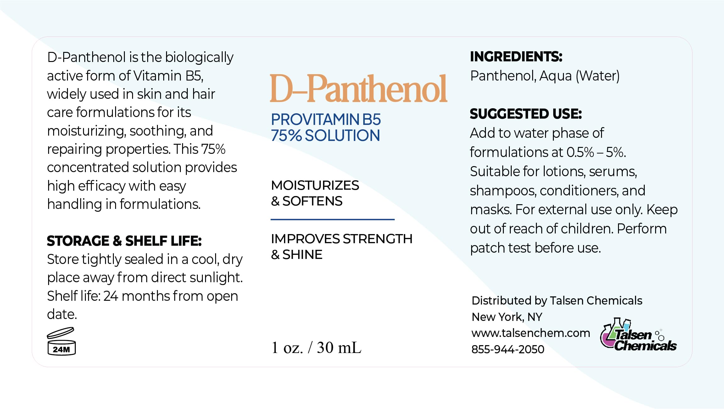 Talsen Chemicals D-Panthenol dispensing close-up for precise formulation control