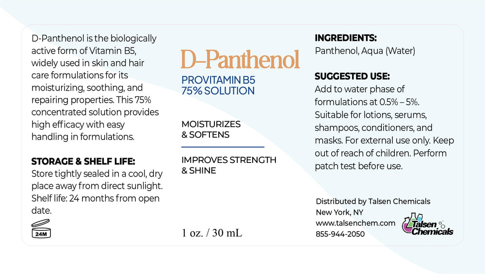Talsen Chemicals D-Panthenol dispensing close-up for precise formulation control
