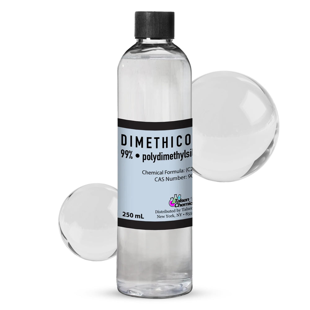 Talsen Chemicals dimethicone drop on skin illustrating silky feel benefit