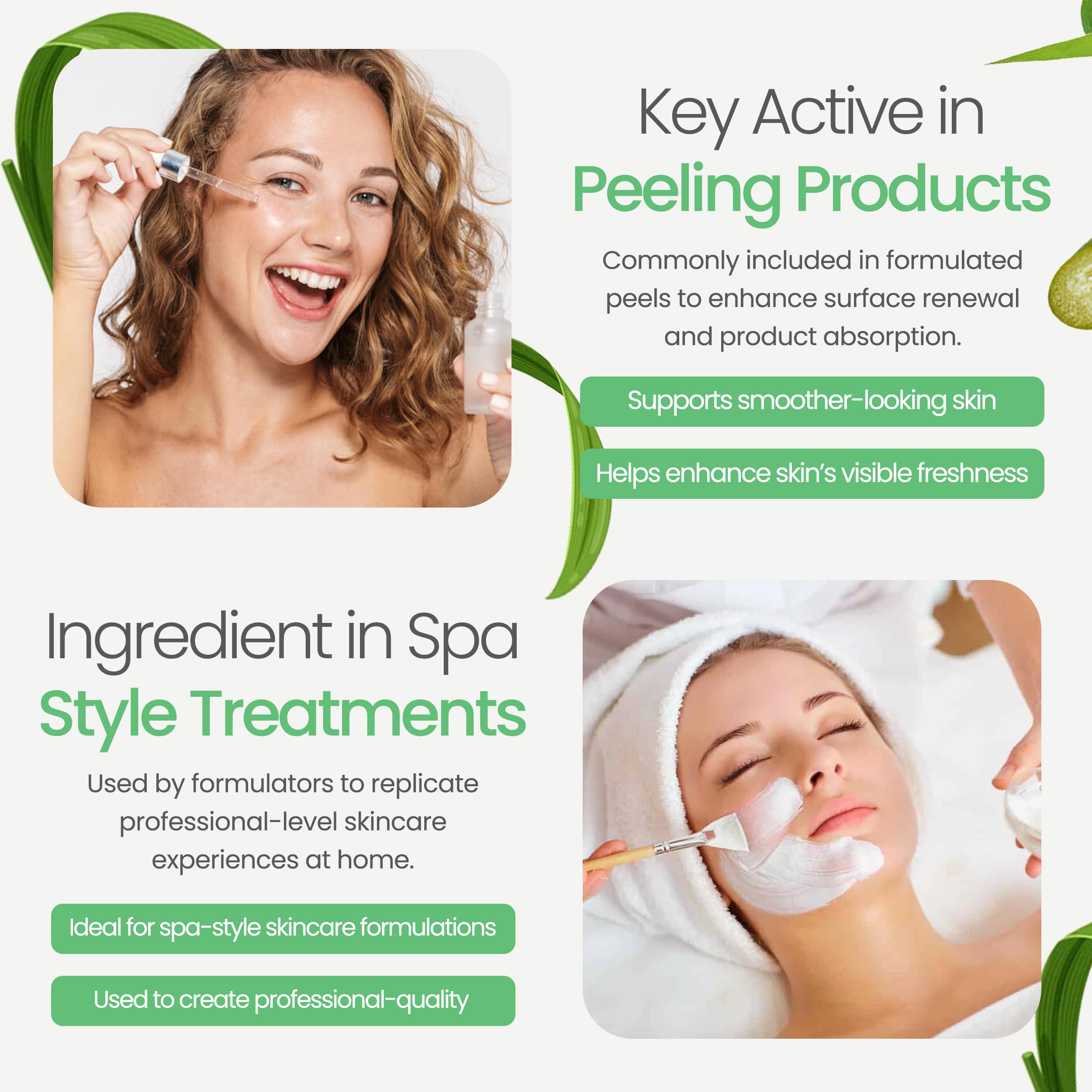 Talsen Chemicals powder dissolving into serum demonstrating smooth texture benefit