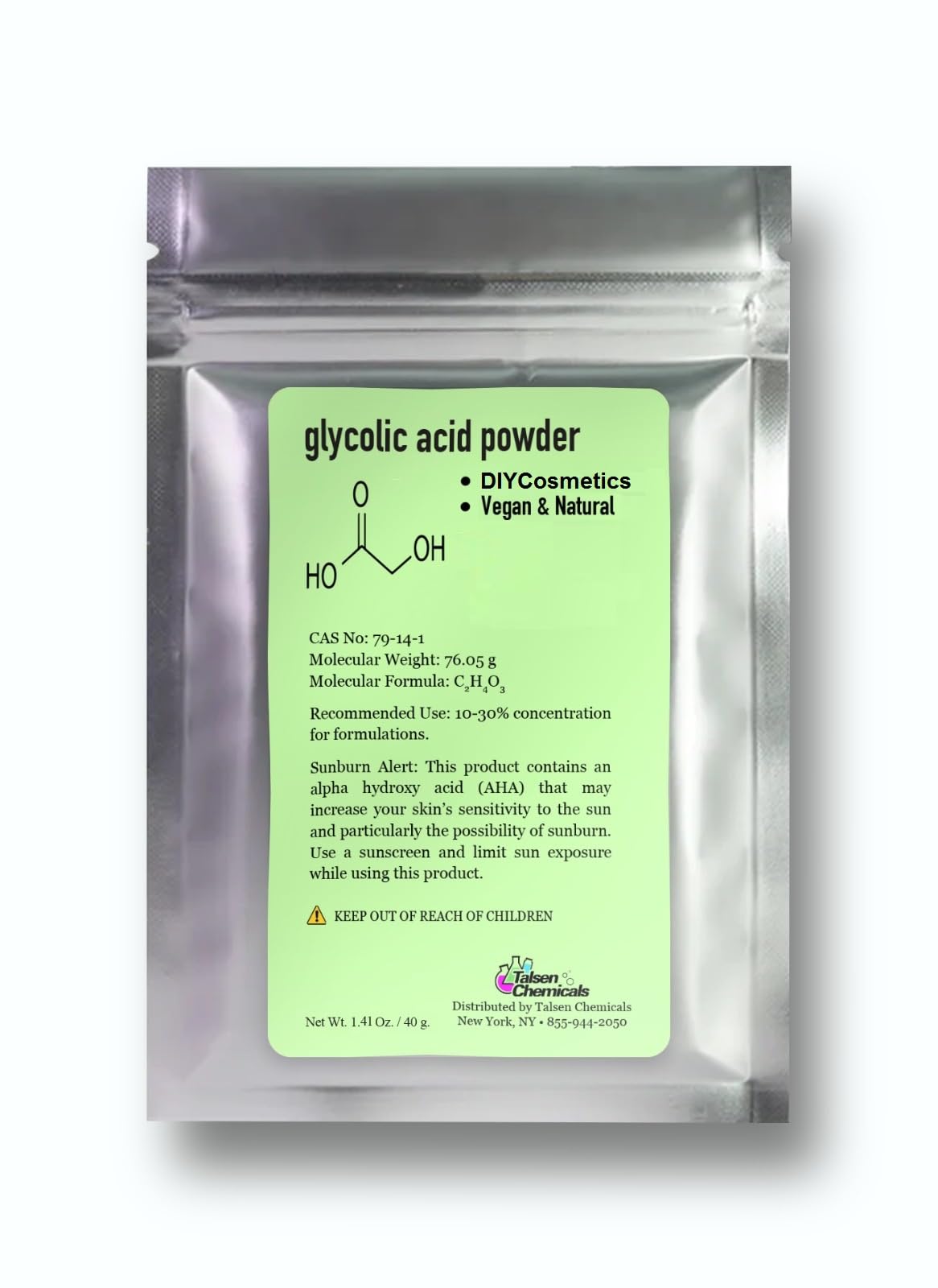 Talsen Chemicals jar front view showing product and compact size benefit