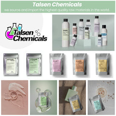 Talsen Chemicals used in a DIY skincare setup showing formulation versatility benefit