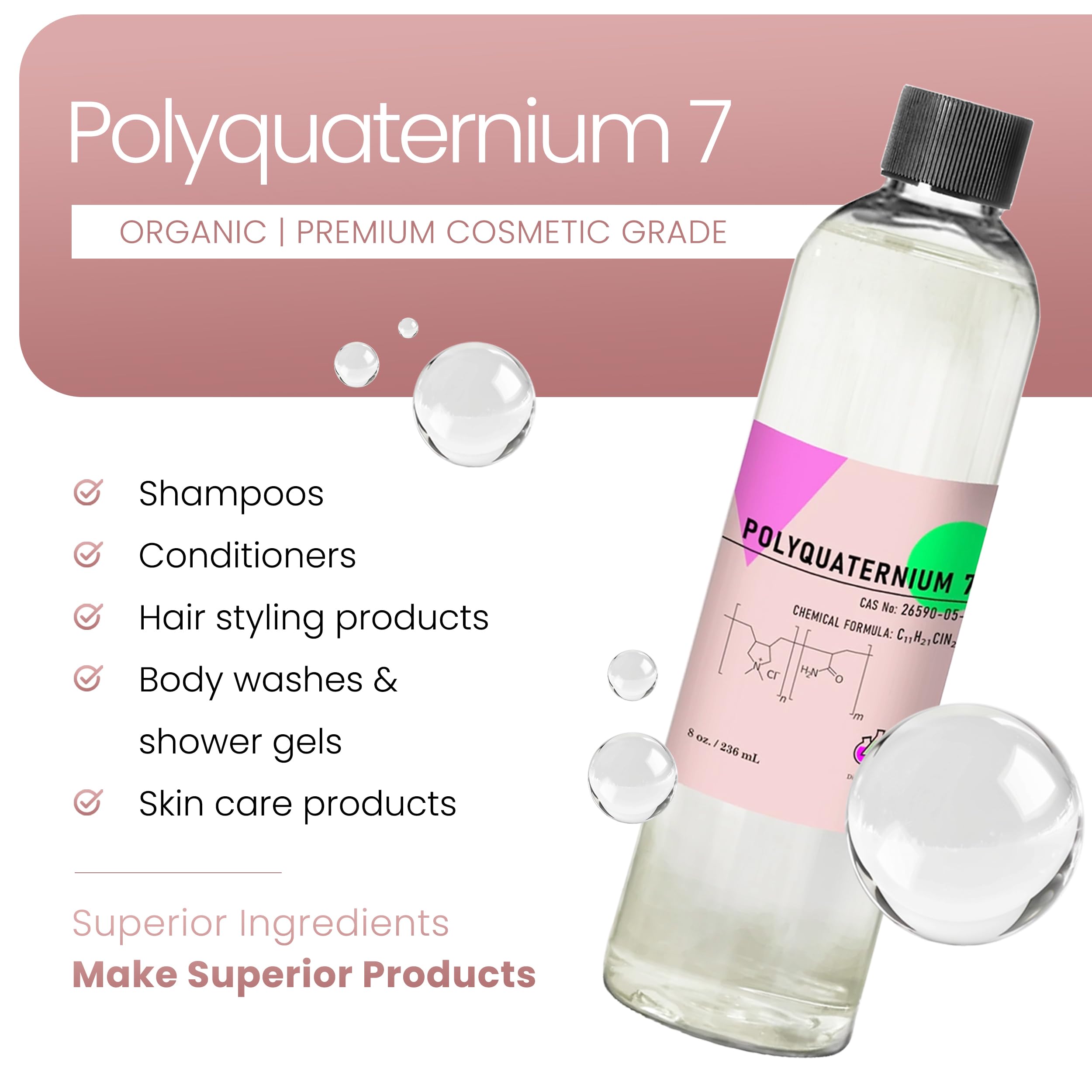 Talsen Chemicals mixed into shampoo demonstrating improved slip