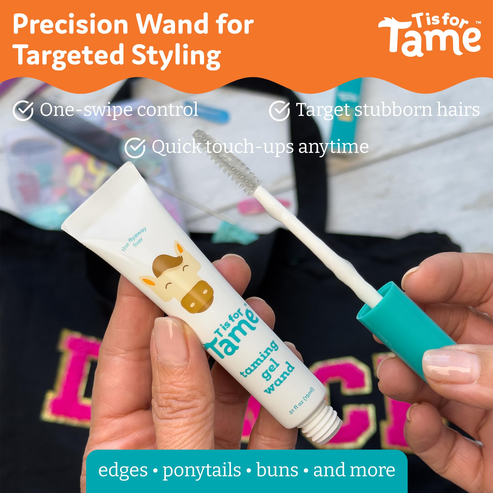T is for Tame gel texture detail demonstrating smooth, non-sticky finish