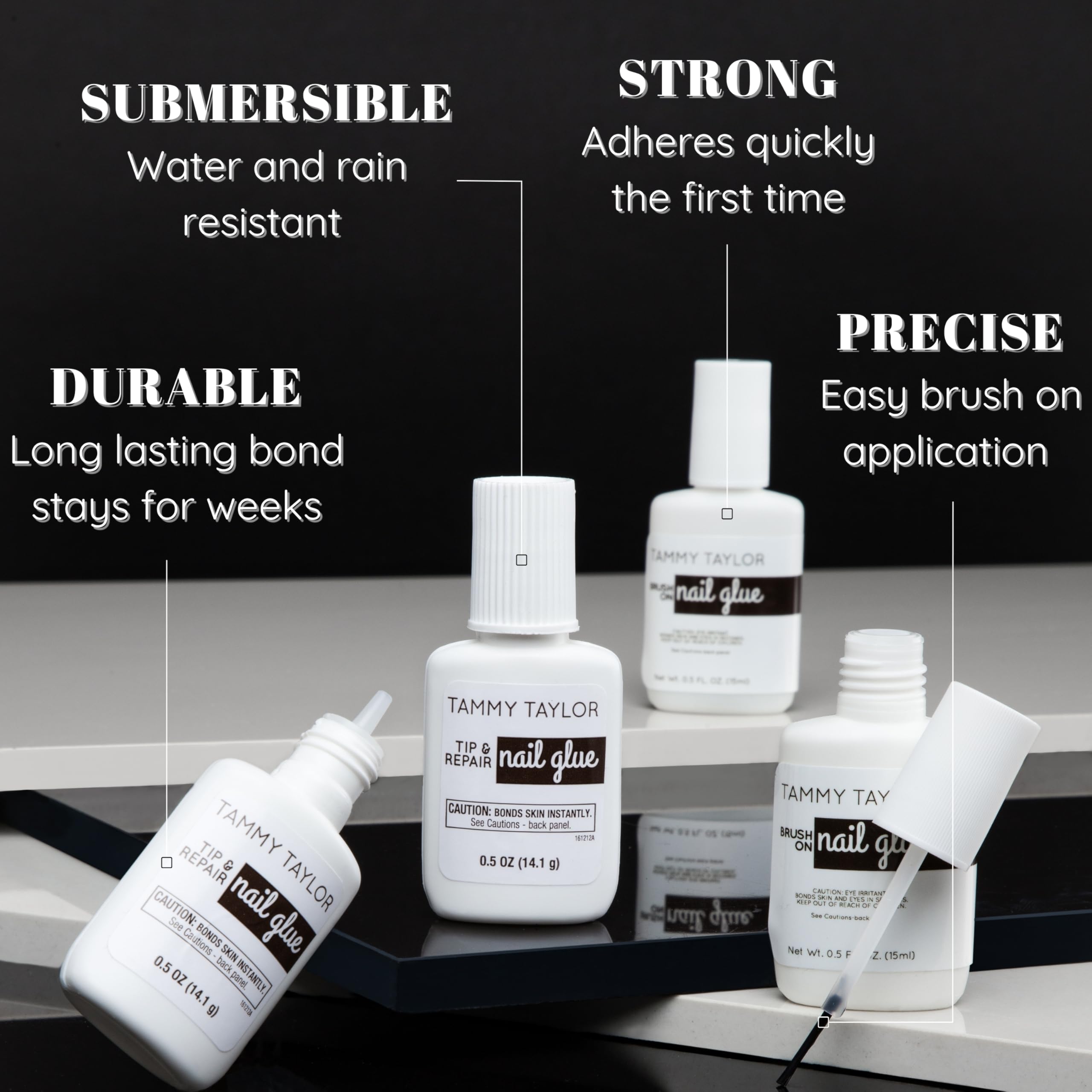 Tammy Taylor brush applicator close-up for precise gel application benefit