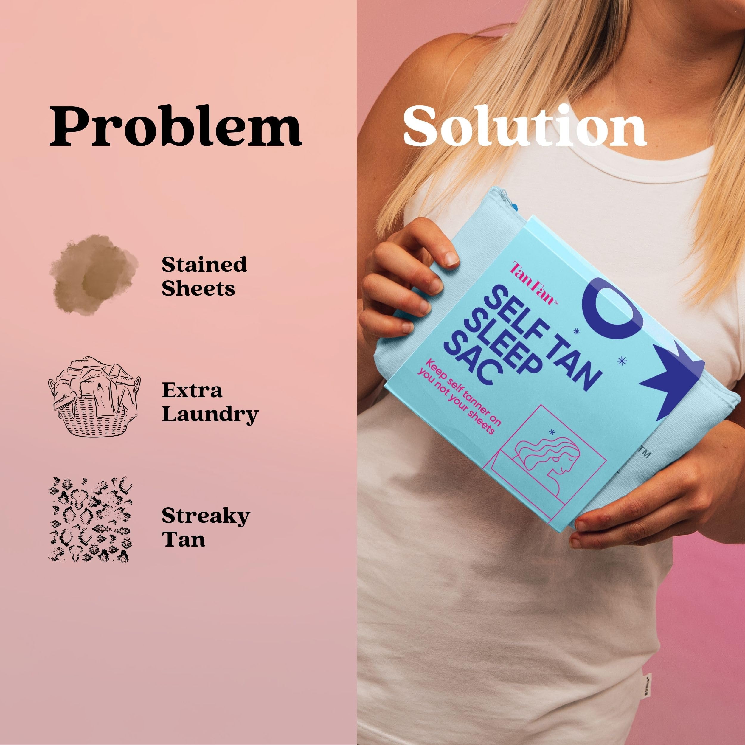 Tan Fan folded packed storage demonstrating quick-dry, travel-friendly benefit