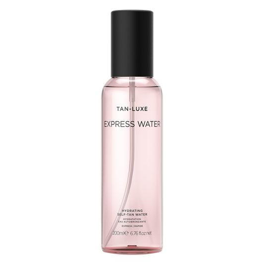 TAN-LUXE front packaging showing bottle and product benefits