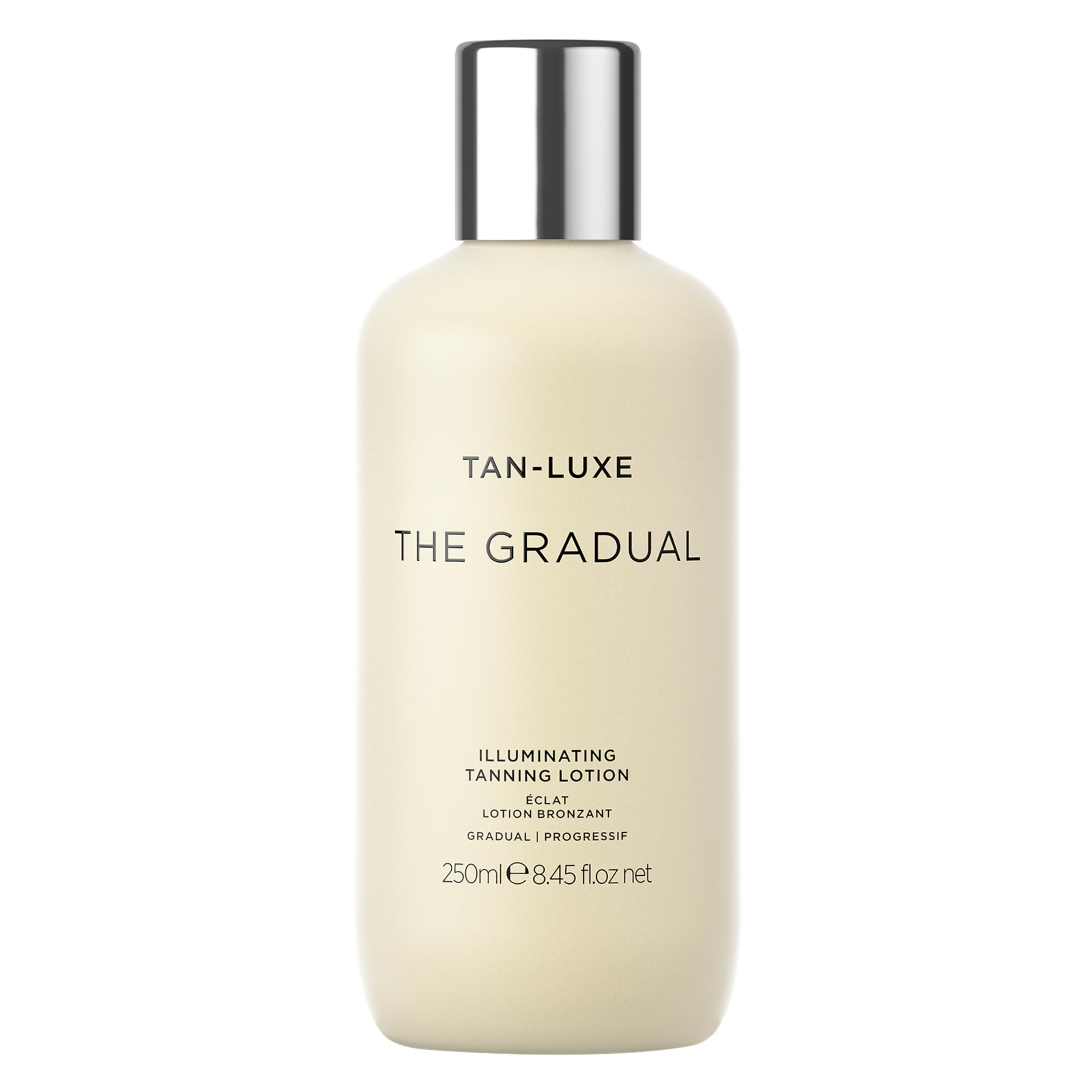 Tan‑Luxe front bottle showing sleek packaging and travel size benefit