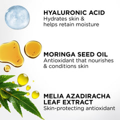 TAN-LUXE ingredients label close-up, highlights hyaluronic acid and antioxidants