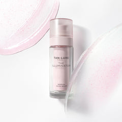 TAN-LUXE displayed on bedside table, lifestyle image suggesting daily use
