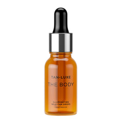 TAN-LUXE front bottle shot showing packaging and compact size benefit