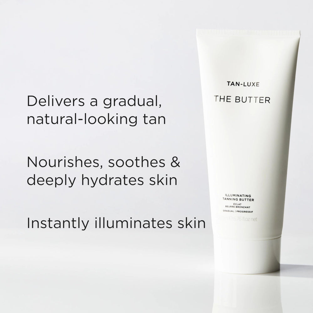 TAN-LUXE ingredient collection showcasing nourishing oils and butters benefit