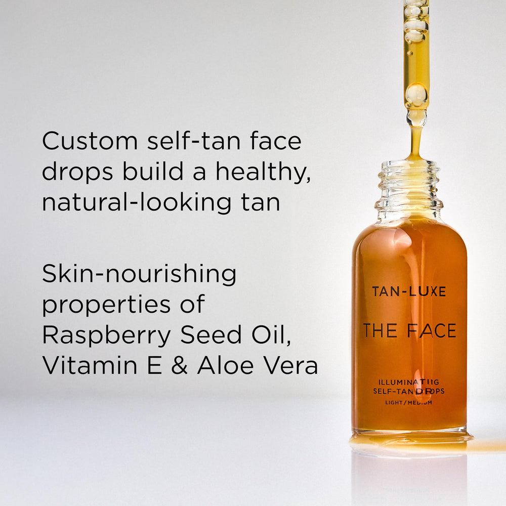 TAN-LUXE mixed into moisturizer in hand illustrating easy integration benefit