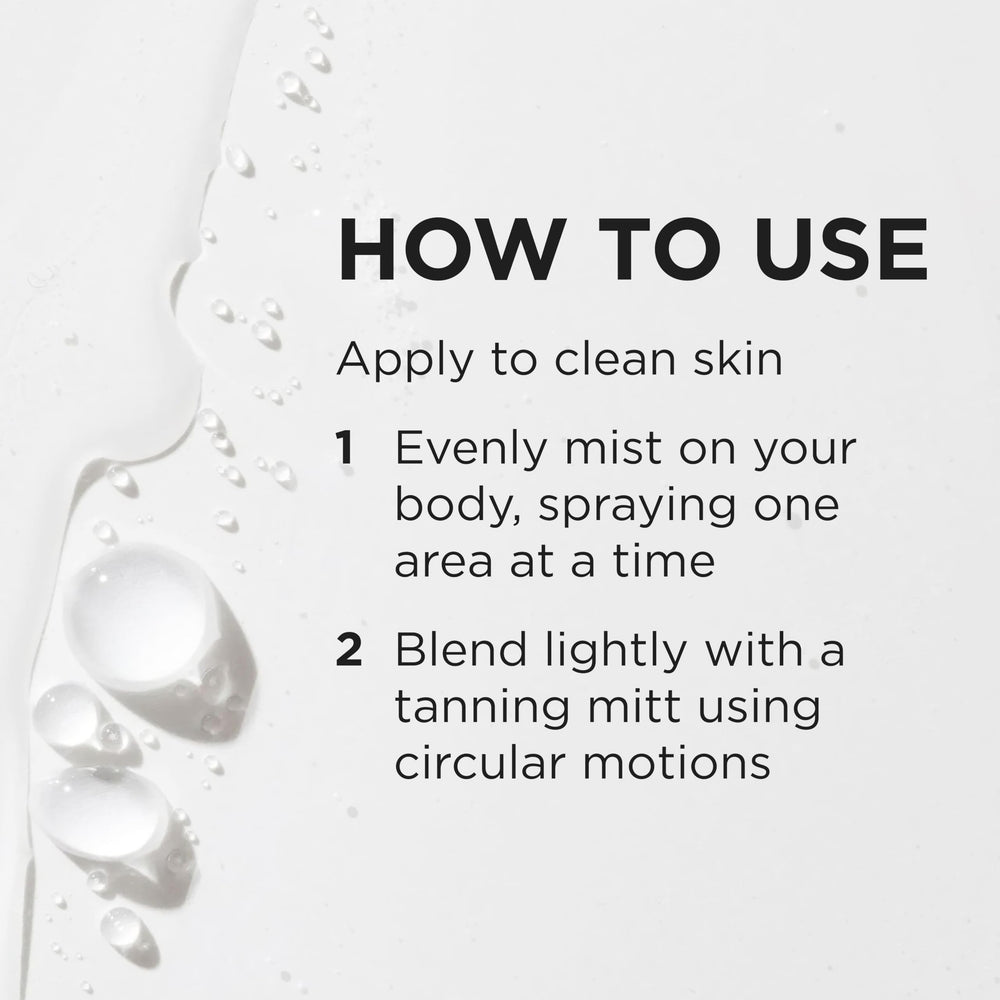 TAN-LUXE spraying on arm to show even coverage and quick-dry benefit