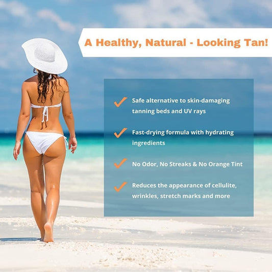 Tan Physics lotion texture close-up demonstrating smooth, fast-absorbing finish
