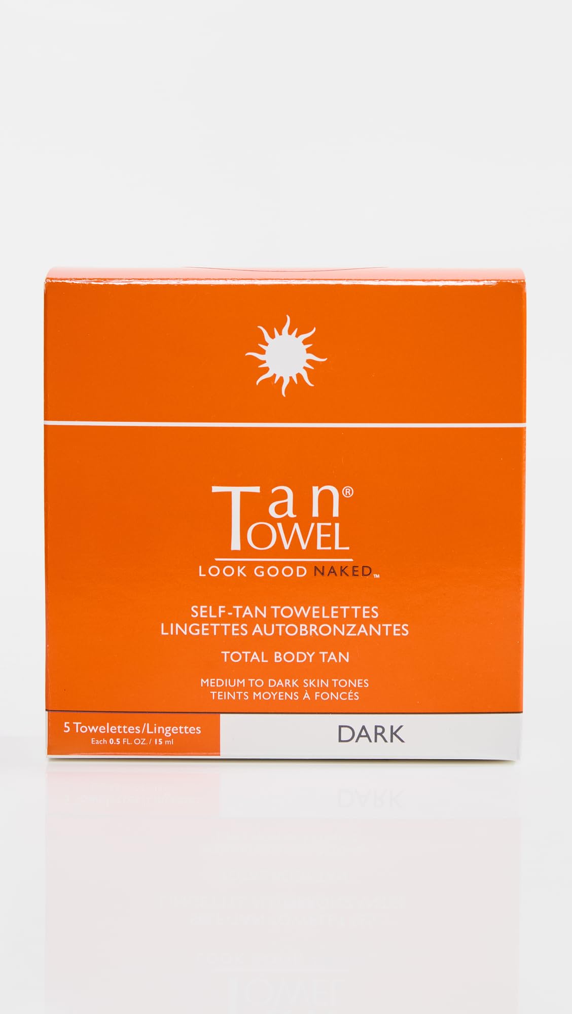 Tan Towel close-up wipe texture showing clear formula for streak-free blending