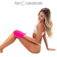 Tanceuticals mitt staged in bathroom for easy at-home application