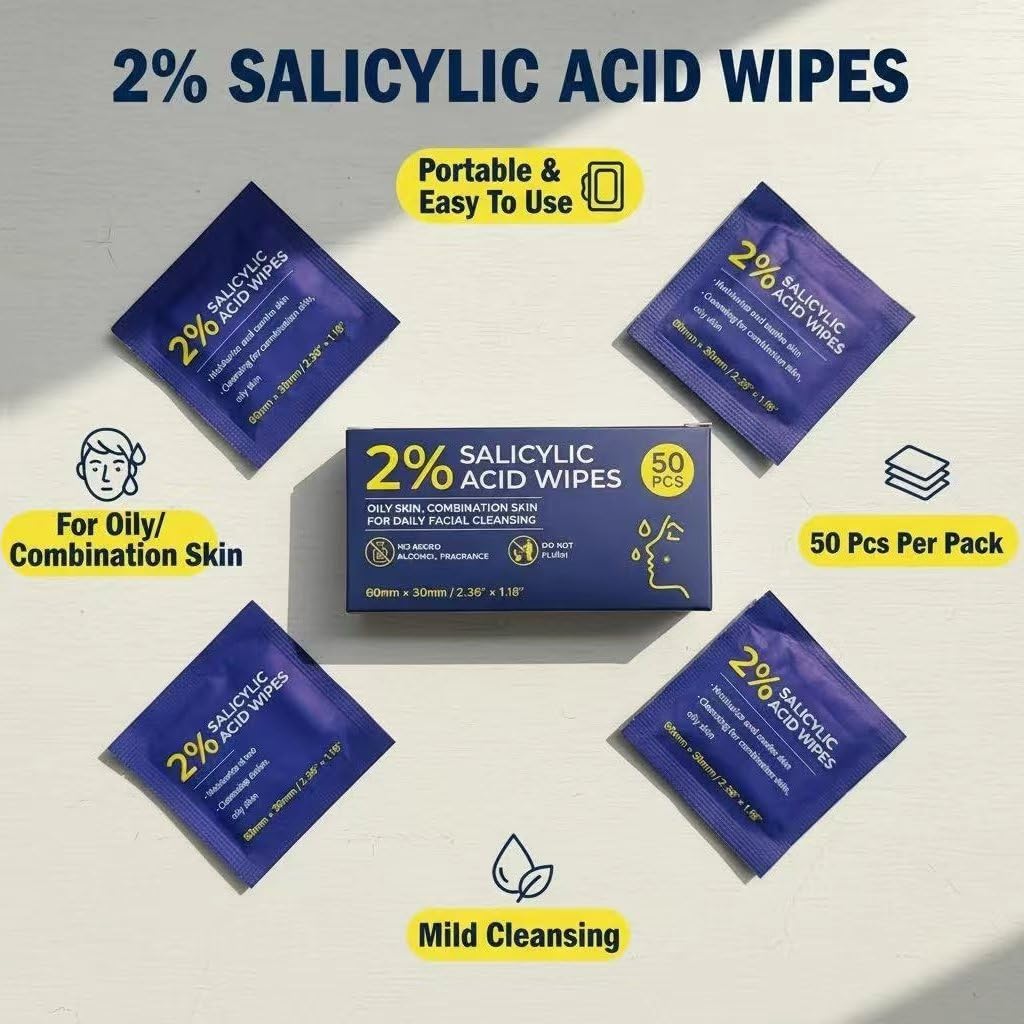 T&K ingredient label close-up highlighting 2% salicylic acid and soothing additives