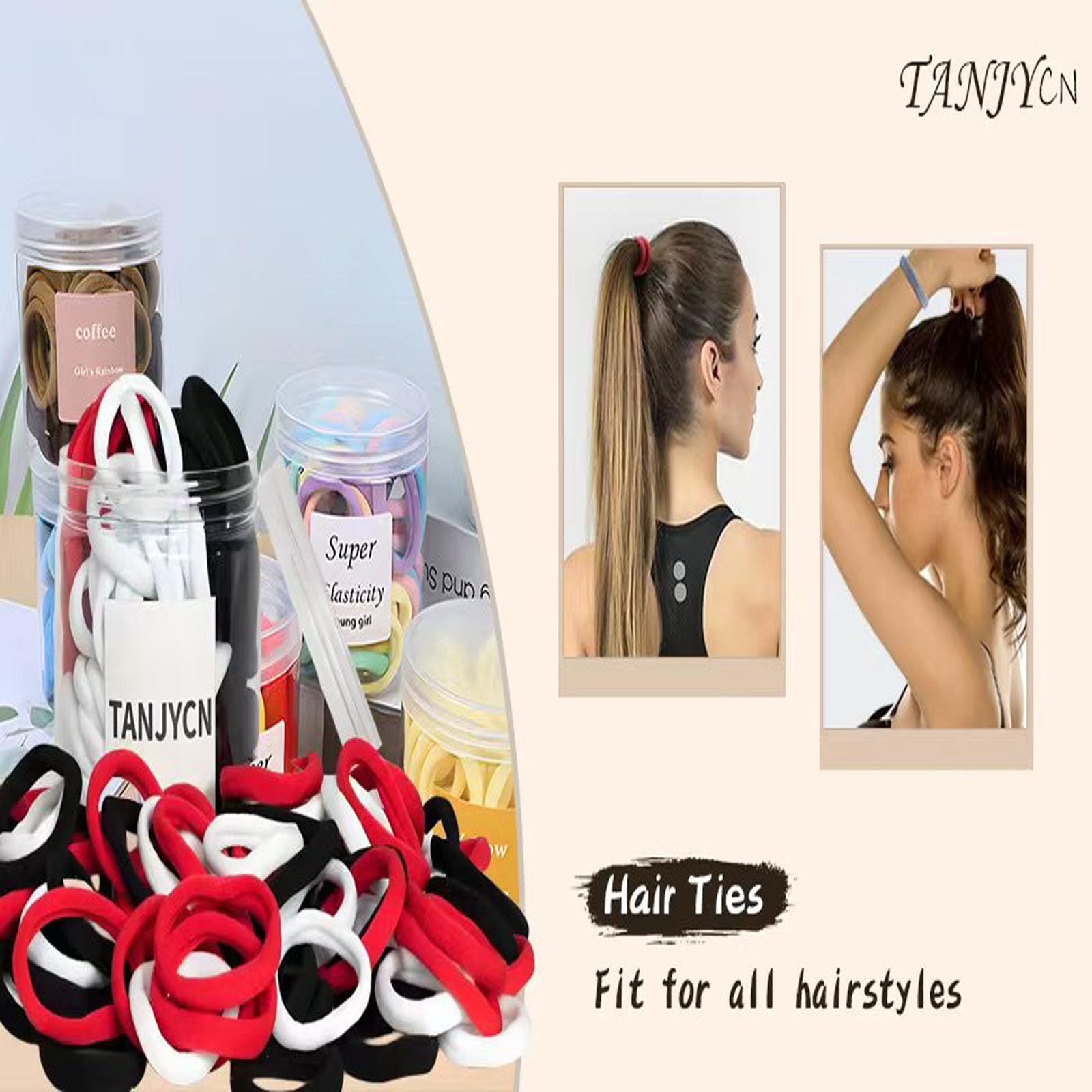 TANJYCN mixed color hair ties spread to match outfits and occasions