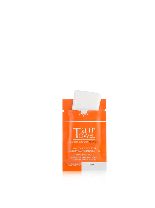 TanTowel towelette texture close-up revealing even, clear tanning solution