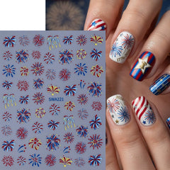 TANYOOTO applied on natural nails showing finished Fourth of July manicure ready for events