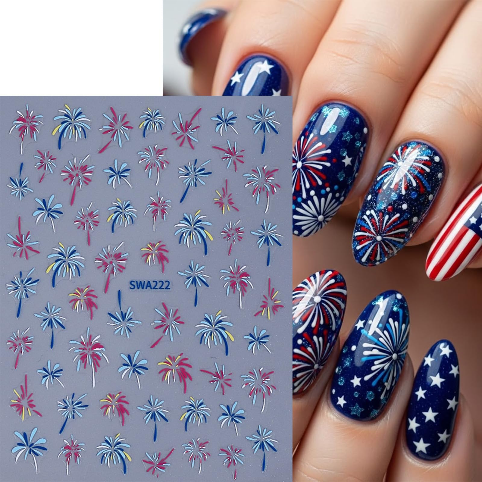 TANYOOTO on gel extensions showing flag accent durability and salon-quality look