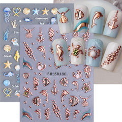 TANYOOTO stickers applied on gel nails showing glossy finished look