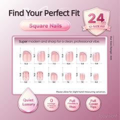 Taoyisent size layout and 24pcs display offering multiple sizes for a perfect match