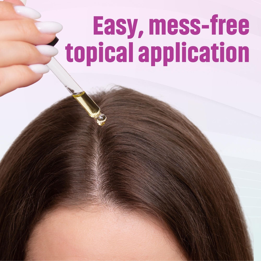 TARO applied to scalp demonstrating targeted treatment and easy daily use