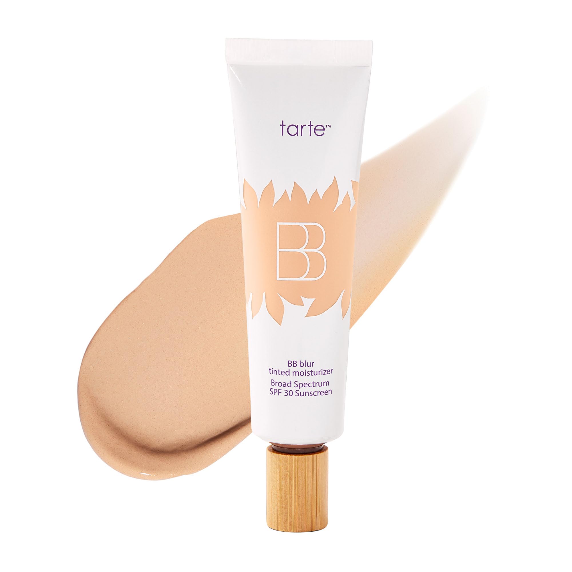 tarte front packaging showing bottle and cap, clear brand presentation and protective SPF benefit