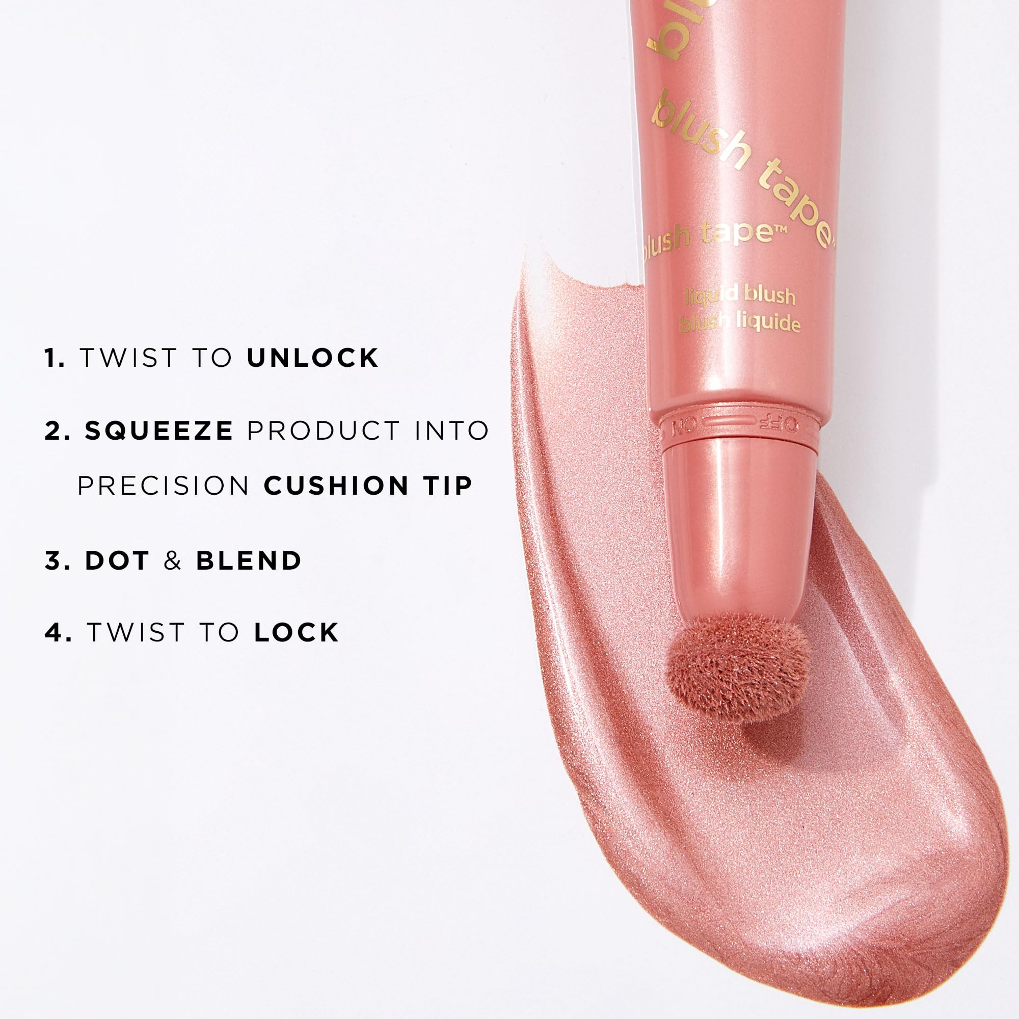 tarte applying liquid blush to cheek demonstrating buildable color benefit