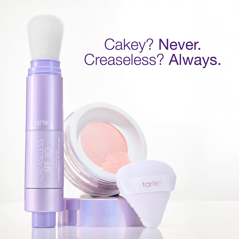 tarte creaseless beach lifestyle scene conveying sweat-resistant sun protection