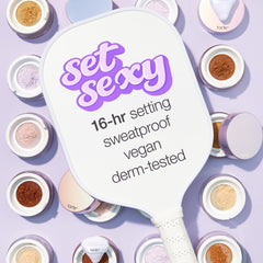 tarte fluffy brush dusting powder to control shine and set makeup